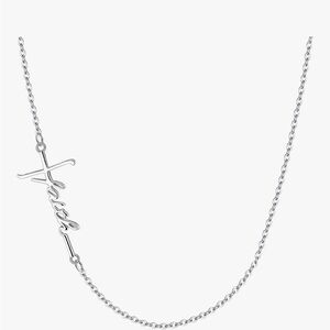 Silver Cross Faith Script Necklace